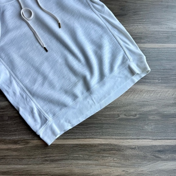 J.Crew White Short Sleeve Hoodie Sweatshirt Size XS - Picture 9 of 12